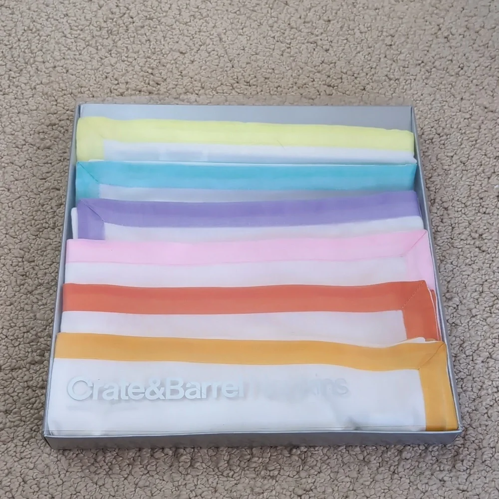 New Crate & Barrel Pastel dinner napkins